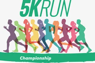 彩色跑步的运动员免抠