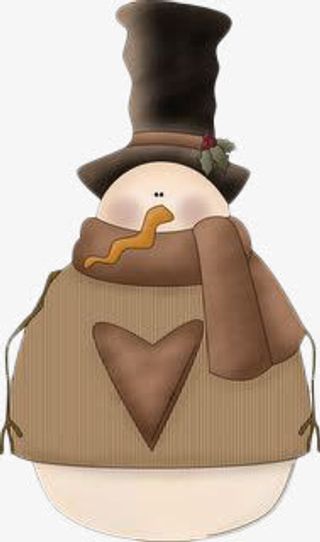 巧克力色绅士雪人免抠