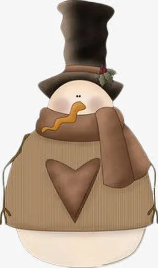 巧克力色绅士雪人免抠