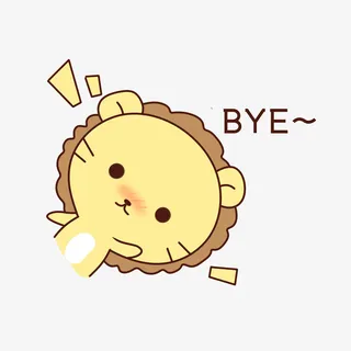 Q版可爱歪头小动物表情包狮子拜拜免抠