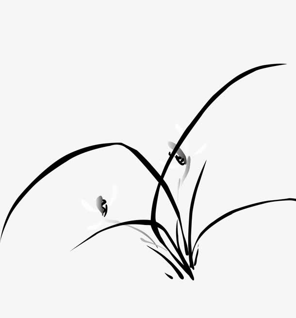 水墨小草免抠