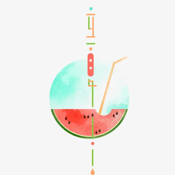 立夏西瓜艺术字免抠