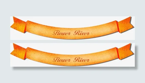 复古标签标题缎带边框免抠