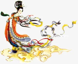 彩绘嫦娥奔月七夕情人节免抠