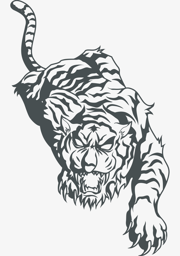 猛虎下山免抠