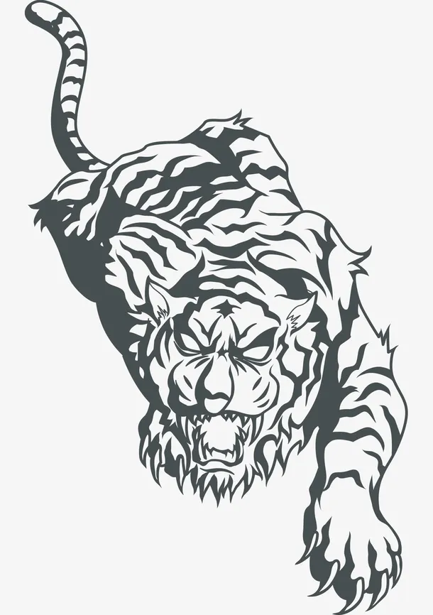 猛虎下山免抠
