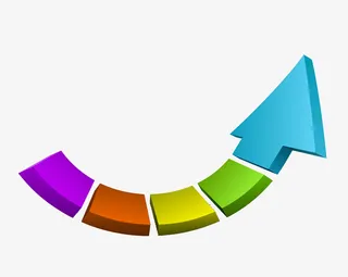 上翘的彩色箭头免抠