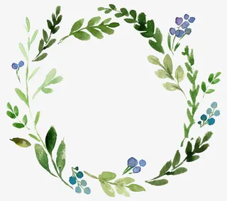 绿色叶子花环免抠