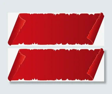 红色复古纸卷免抠