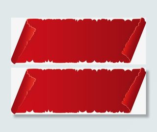 红色复古纸卷免抠