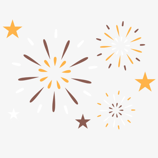 金色创意烟花元素免抠