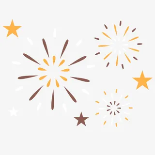 金色创意烟花元素免抠