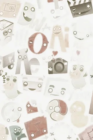 数码字母小碎花图案元素免抠