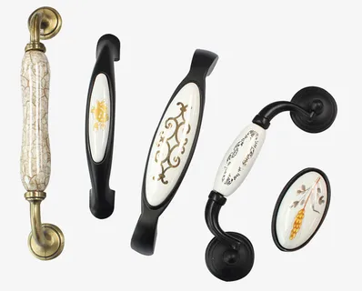 陶瓷复古中国风田园门把手免抠