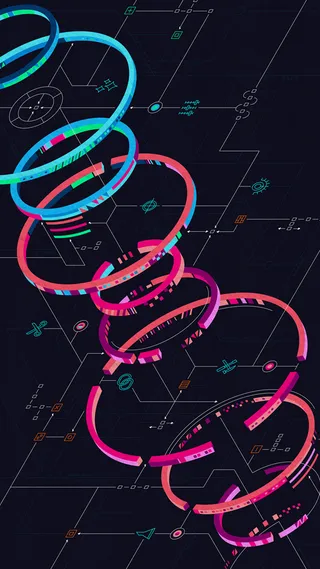 科技几何粉色H5背景高清