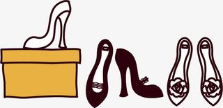 手绘时尚女性生活鞋子免抠