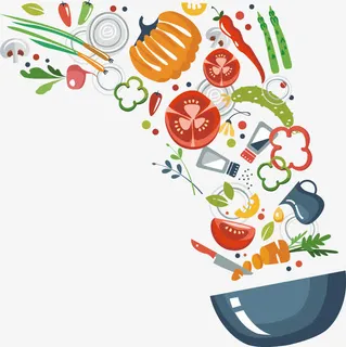 飞进锅里的蔬菜免抠