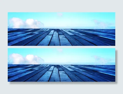 蓝色木地板大气背景高清