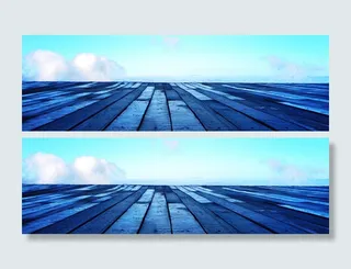 蓝色木地板大气背景高清