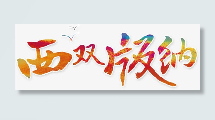 中国风彩色西双版纳艺术字免抠