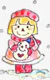 创意合成水彩小女孩和雪人免抠