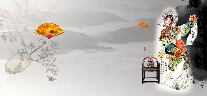 中国风戏曲广告宣传背景高清
