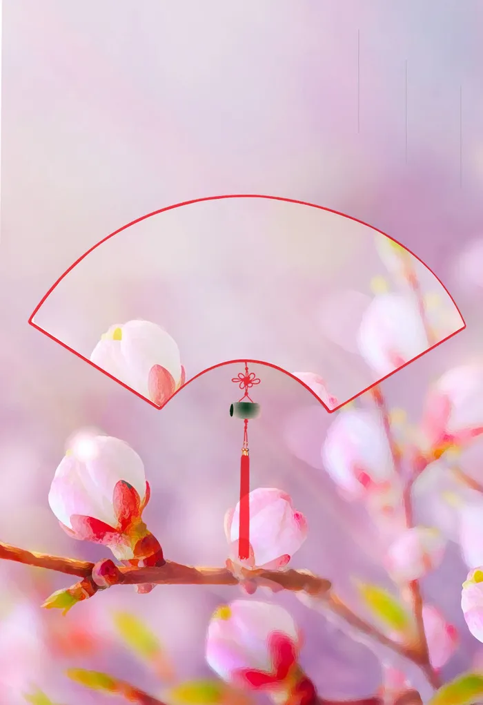 春天踏青桃花节旅游海报背景模板高清