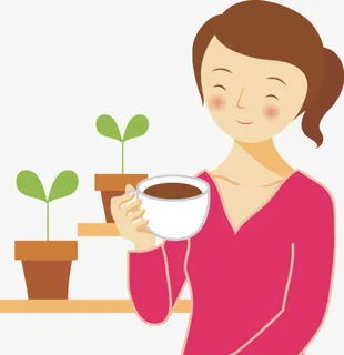 手拿杯子坐着喝茶的女士免抠 手拿杯子坐着喝茶的女士免抠