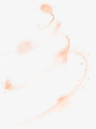 橙色清新旋风光芒效果元素免抠
