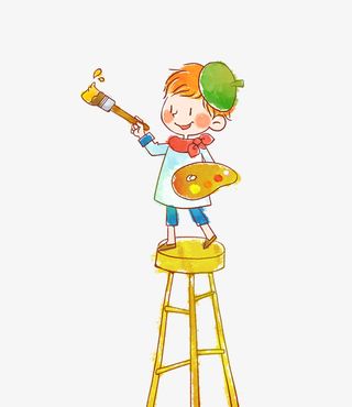 卡通绘画男孩免抠