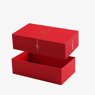 红色简约喜糖包装免抠