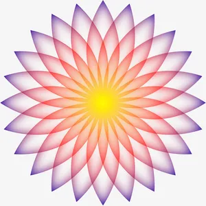 渐变花朵几何图形免抠