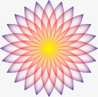 渐变花朵几何图形免抠