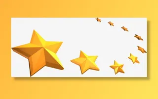 手绘黄色立体星星免抠