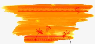 黄色清新树木水彩免抠