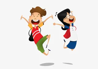 欢乐  放学路上     幼儿园免抠