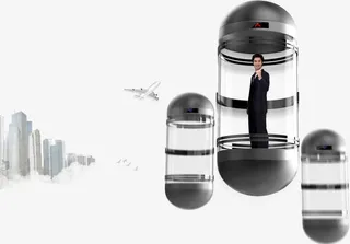 电梯里的商务男士免抠