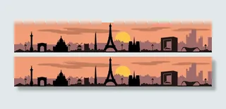 环球旅游城市剪影banner矢量素材高清