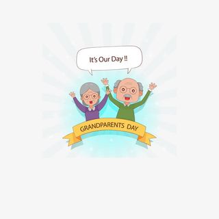 矢量手绘老爷爷和老奶奶免抠