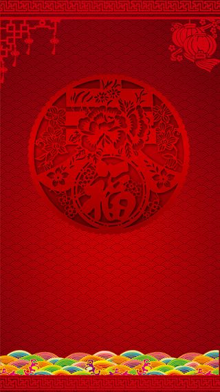 红色新年H5背景高清