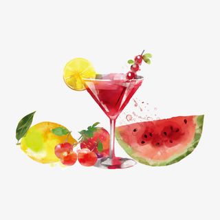 水彩果汁装饰免抠