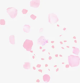 粉色手绘花瓣漂浮免抠