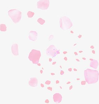 粉色手绘花瓣漂浮免抠
