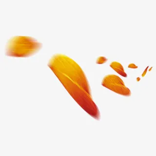 黄色漂浮树叶简约素材免抠