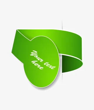 矢量绿色标签纸张免抠