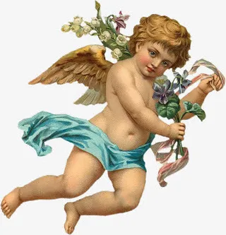 卡通丘比特油画七夕情人节免抠