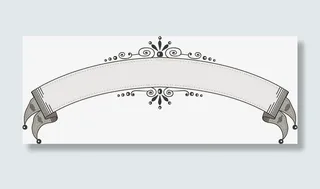 欧式复古花边飘带装饰元素免抠