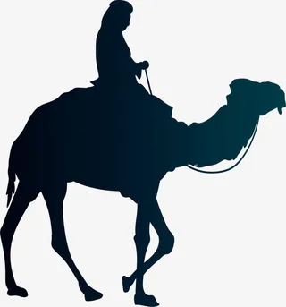 开斋节黑色骆驼免抠