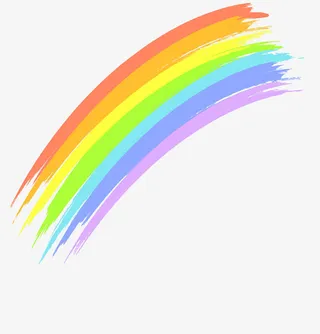 手绘彩虹笔刷免抠