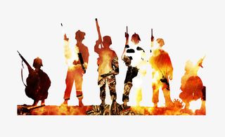 创意军人人物剪影免抠